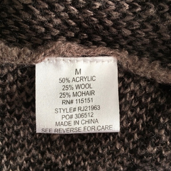 Fair Isle Cowlneck Wool Sweater Cape Poncho sz M - Picture 7 of 7